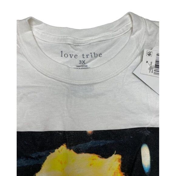 Love Tribe Blondie Band Shirt Top Women's 3X Plus White Short-Sleeve Cotton NEW‎ - Picture 5 of 7